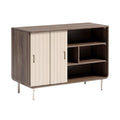 Moderne kast met schuifdeuren en open planken