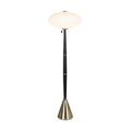 Moderne vloerlamp met sculpturale basis en verstelbare helderheid